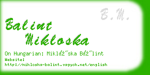 balint mikloska business card